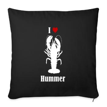 I love lobster - Sofa pillowcase 17,3'' x 17,3'' (45 x 45 cm) - black - Front