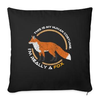 Forêt d'animal renard - Housse de coussin décorative 45 x 45 cm - noir - Devant