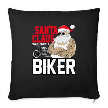 Christmas biker motorcycle motorcyclist Nicholas - Sofa pillowcase 17,3'' x 17,3'' (45 x 45 cm) - black - Front
