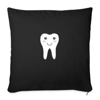 tooth - Sofa pillowcase 17,3'' x 17,3'' (45 x 45 cm) - black - Front