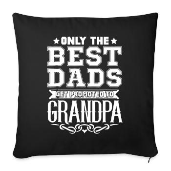 Seuls les meilleurs papas sont promus pour la chemise de grand-papa - Housse de coussin décorative 45 x 45 cm - noir - Devant
