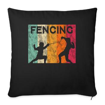 Fechten Fencing - Sofakissenbezug 45 x 45 cm - Schwarz - Vorne
