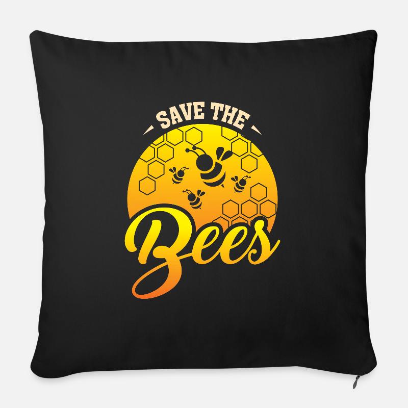Bienen - Sofakissenbezug 45 x 45 cm - Schwarz