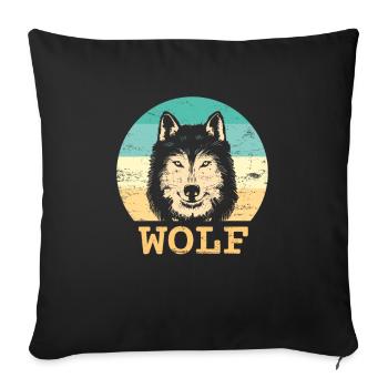 Wolf - Housse de coussin décorative 45 x 45 cm - noir - Devant