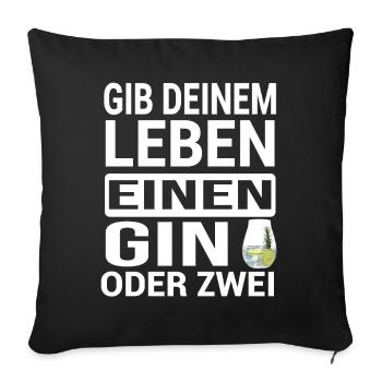 GIN - Housse de coussin décorative 45 x 45 cm - noir - Devant