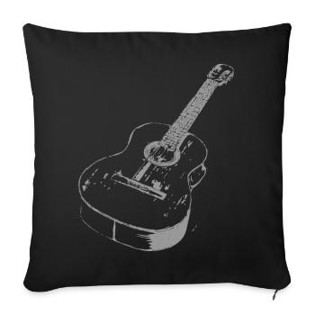Guitare - Housse de coussin décorative 45 x 45 cm - noir - Devant