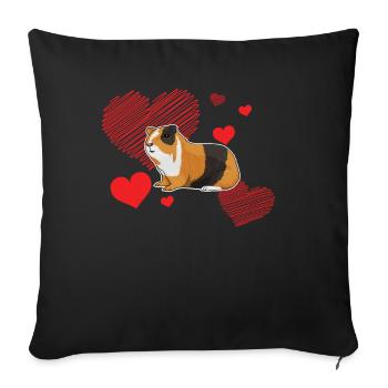 I Love Guinea Pigs - Sofa pillowcase 17,3'' x 17,3'' (45 x 45 cm) - black - Front