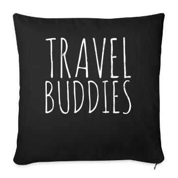 Travel Holiday Friends - Sofa pillowcase 17,3'' x 17,3'' (45 x 45 cm) - black - Front