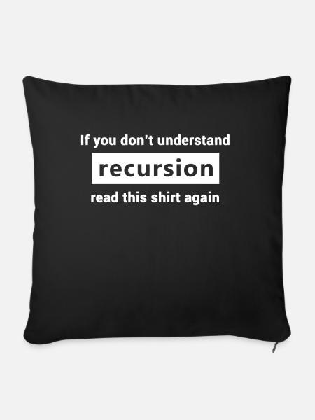 Rekursion Programmieren - Sofakissenbezug 45 x 45 cm - Schwarz