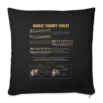 MUSIC: Music Theory Graphic - Sofa pillowcase 17,3'' x 17,3'' (45 x 45 cm) - black - Front