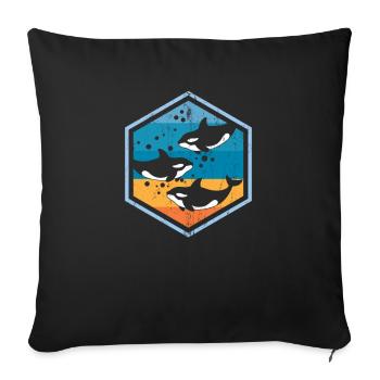 Orca orque orque cadeau - Housse de coussin décorative 45 x 45 cm - noir - Devant
