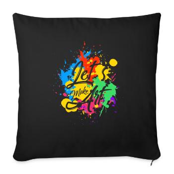 Cadeau d'artiste artiste abstrait - Housse de coussin décorative 45 x 45 cm - noir - Devant
