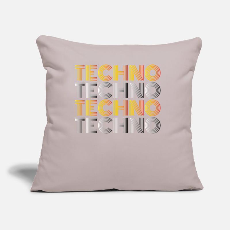 Techno Techno Techno Techno Techno chemise minimale Housse de coussin décorative 45 x 45 cm