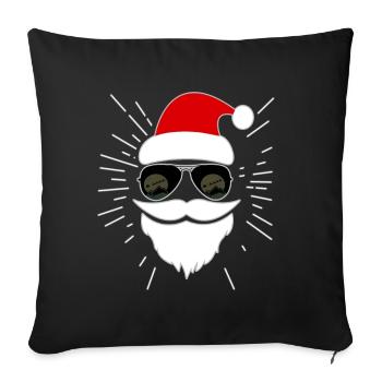 Santa Claus with glasses - Sofa pillowcase 17,3'' x 17,3'' (45 x 45 cm) - black - Front
