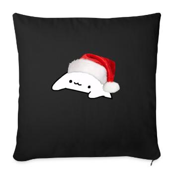 Mèmes Bongo Cat Christmas - Housse de coussin décorative 45 x 45 cm - noir - Devant
