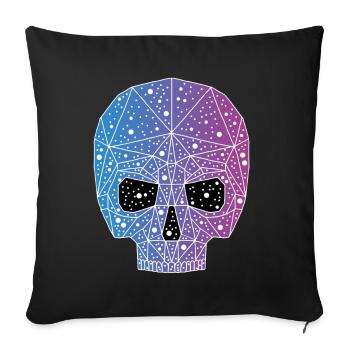 Tête de mort galactique - Housse de coussin décorative 45 x 45 cm - noir - Devant