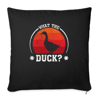 Jeu de mots drôle de canard - Housse de coussin décorative 45 x 45 cm - noir - Devant