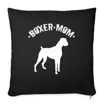 Boxer Dog Womens Boxer Mom - Sofa pillowcase 17,3'' x 17,3'' (45 x 45 cm) - black - Front
