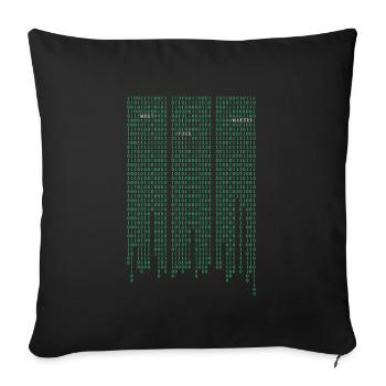 Matrix code - Sofa pillowcase 17,3'' x 17,3'' (45 x 45 cm) - black - Front