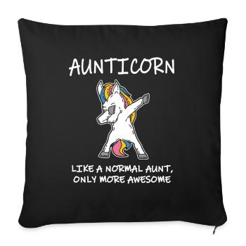 Aunticorn Like A Normal Aunt Gift - Sofa pillowcase 17,3'' x 17,3'' (45 x 45 cm) - black - Front