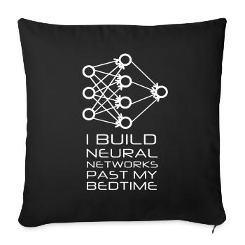 Machine Learning Neuronales Netz - Sofakissenbezug 45 x 45 cm - Schwarz - Vorne