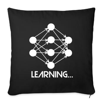 Réseau de neurones d'apprentissage automatique - Housse de coussin décorative 45 x 45 cm - noir - Devant