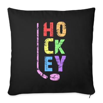Hockey Child - Sofa pillowcase 17,3'' x 17,3'' (45 x 45 cm) - black - Front