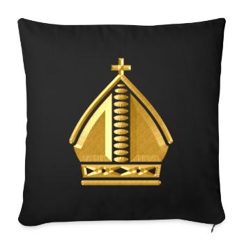 Papst Krone - Sofakissenbezug 45 x 45 cm - Schwarz - Vorne