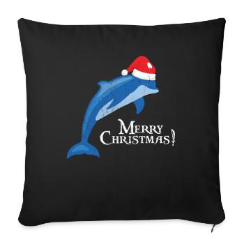 dolphin - Sofa pillowcase 17,3'' x 17,3'' (45 x 45 cm) - black - Front