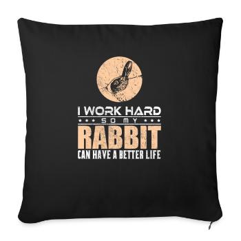 Lapin Lapin - Housse de coussin décorative 45 x 45 cm - noir - Devant