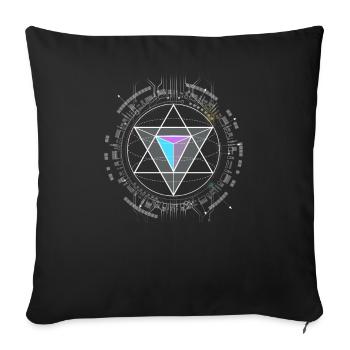 nerd CPU pyramide illuminati game wow hacker code - Sofakissenbezug 45 x 45 cm - Schwarz - Vorne