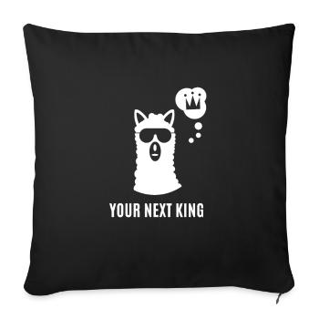 Lama - Llama / YOUR NEXT KING - Sofa pillowcase 17,3'' x 17,3'' (45 x 45 cm) - black - Front