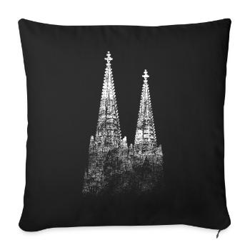 Kölner Dom Köln Jeck Rhein Karneval Alaaf Heimat - Housse de coussin décorative 45 x 45 cm - noir - Devant