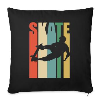 Skateboard - Skate - Housse de coussin décorative 45 x 45 cm - noir - Devant
