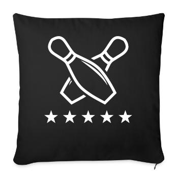 crossed cones white - Sofa pillowcase 17,3'' x 17,3'' (45 x 45 cm) - black - Front