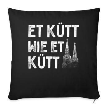 Köln Et Kütt Wie Et Kütt Kölner Grundgesetz Kölsch - Sofakissenbezug 45 x 45 cm - Schwarz - Vorne