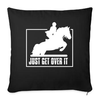 Cheval équestre sautant - Housse de coussin décorative 45 x 45 cm - noir - Devant