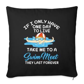 Nageur nage drôle - Housse de coussin décorative 45 x 45 cm - noir - Devant