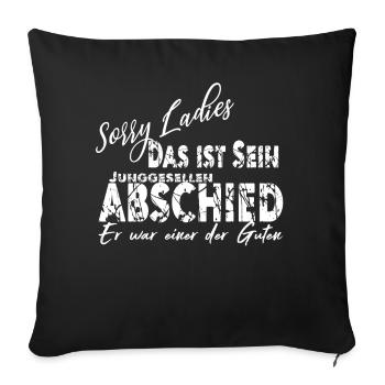 Junggessellenabschied Maenner Geschenk - Sofakissenbezug 45 x 45 cm - Schwarz - Vorne