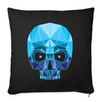 Sapphire skull - Sofa pillowcase 17,3'' x 17,3'' (45 x 45 cm) - black - Front