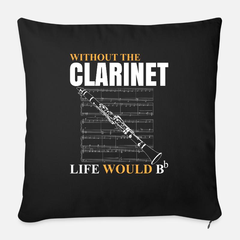 Klarinette Traurig Musikinstrument Konzert - Sofakissenbezug 45 x 45 cm - Schwarz