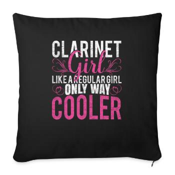 clarinette - Housse de coussin décorative 45 x 45 cm - noir - Devant