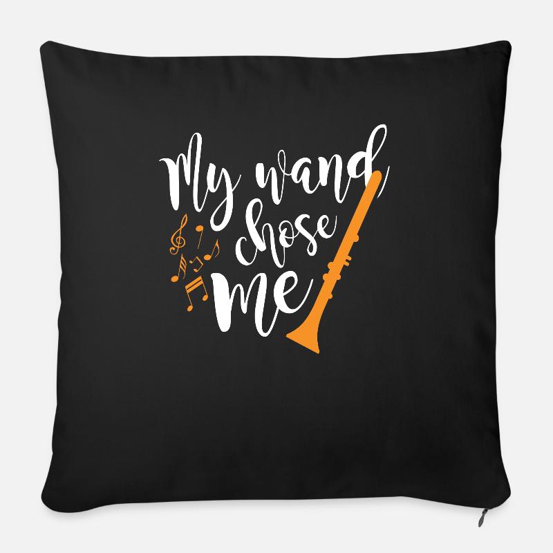 clarinette - Housse de coussin décorative 45 x 45 cm - noir