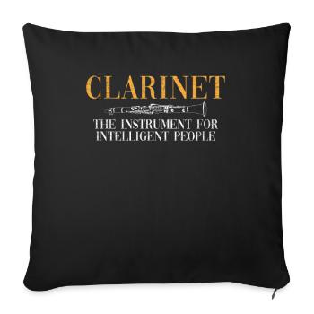 Clarinet Instrument Intelligent Gift Idea - Sofa pillowcase 17,3'' x 17,3'' (45 x 45 cm) - black - Front
