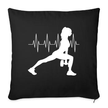 Femme de fitness - Housse de coussin décorative 45 x 45 cm - noir - Devant