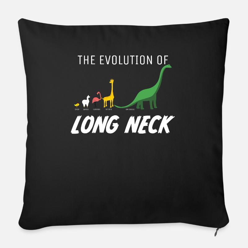 Evolution Langhals Giraffe Dinosaurier Flamingo - Sofakissenbezug 45 x 45 cm - Schwarz
