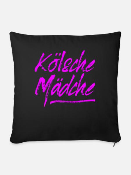 Kölsche Mädche / Karneval in Köln / Kölsch & Kölle - Sofakissenbezug 45 x 45 cm - Schwarz