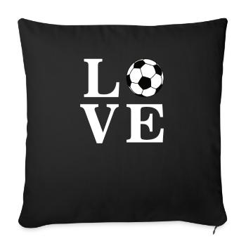 Football Love - J'aime le football - Housse de coussin décorative 45 x 45 cm - noir - Devant