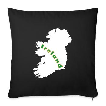 Carte de l'Irlande - Housse de coussin décorative 45 x 45 cm - noir - Devant