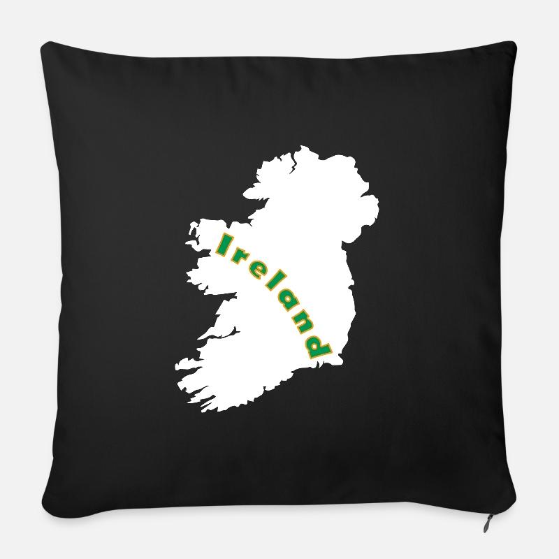 Karte von Irland - Sofakissenbezug 45 x 45 cm - Schwarz